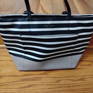 Kate Spade Black and White Striped Tote